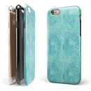 Green Watercolor Swirls and Diagonal Stripes Pattern iPhone 6/6s or 6/6s Plus 2-Piece Hybrid INK-Fuzed Case