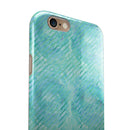 Green Watercolor Swirls and Diagonal Stripes Pattern iPhone 6/6s or 6/6s Plus 2-Piece Hybrid INK-Fuzed Case