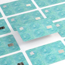 Green Watercolor Swirls and Diagonal Stripes Pattern - Premium Protective Decal Skin-Kit for the Apple Credit Card