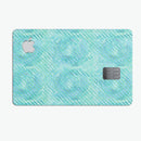 Green Watercolor Swirls and Diagonal Stripes Pattern - Premium Protective Decal Skin-Kit for the Apple Credit Card