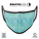 Green Watercolor Swirls and Diagonal Stripes Pattern - Made in USA Mouth Cover Unisex Anti-Dust Cotton Blend Reusable & Washable Face Mask with Adjustable Sizing for Adult or Child