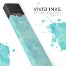 Green Watercolor Swirls and Diagonal Stripes Pattern - Premium Decal Protective Skin-Wrap Sticker compatible with the Juul Labs vaping device