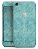 Green Watercolor Swirls and Diagonal Stripes Pattern - Skin-kit for the iPhone 8 or 8 Plus