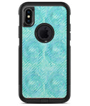Green Watercolor Swirls and Diagonal Stripes Pattern - iPhone X OtterBox Case & Skin Kits