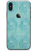 Green Watercolor Swirls and Diagonal Stripes Pattern - iPhone X Skin-Kit
