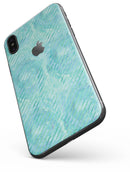 Green Watercolor Swirls and Diagonal Stripes Pattern - iPhone X Skin-Kit