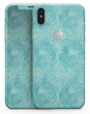 Green Watercolor Swirls and Diagonal Stripes Pattern - iPhone X Skin-Kit