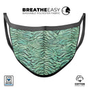 Green Watercolor Tiger Pattern - Made in USA Mouth Cover Unisex Anti-Dust Cotton Blend Reusable & Washable Face Mask with Adjustable Sizing for Adult or Child