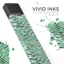 Green Watercolor Tiger Pattern - Premium Decal Protective Skin-Wrap Sticker compatible with the Juul Labs vaping device