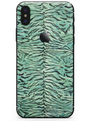 Green Watercolor Tiger Pattern - iPhone X Skin-Kit