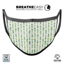 Green Watercolor Triangle Pattern V2 - Made in USA Mouth Cover Unisex Anti-Dust Cotton Blend Reusable & Washable Face Mask with Adjustable Sizing for Adult or Child