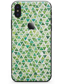 Green Watercolor Triangle Pattern - iPhone X Skin-Kit