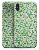 Green Watercolor Triangle Pattern - iPhone X Skin-Kit