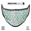 Green Watercolor Tribal Arrow Pattern - Made in USA Mouth Cover Unisex Anti-Dust Cotton Blend Reusable & Washable Face Mask with Adjustable Sizing for Adult or Child