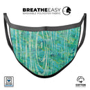 Green Watercolor Woodgrain - Made in USA Mouth Cover Unisex Anti-Dust Cotton Blend Reusable & Washable Face Mask with Adjustable Sizing for Adult or Child
