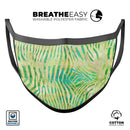 Green Watercolor Zebra Pattern - Made in USA Mouth Cover Unisex Anti-Dust Cotton Blend Reusable & Washable Face Mask with Adjustable Sizing for Adult or Child