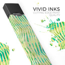 Green Watercolor Zebra Pattern - Premium Decal Protective Skin-Wrap Sticker compatible with the Juul Labs vaping device