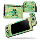 Green Watercolor Zebra Pattern - Vinyl Skin Wrap for Nintendo Switch 2, OLED, Lite, Pro Controller, Wii & Classic Handhelds