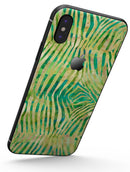 Green Watercolor Zebra Pattern - iPhone X Skin-Kit