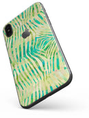 Green Watercolor Zebra Pattern - iPhone X Skin-Kit