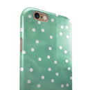 Green Watercolor and Whtie Polka Dots iPhone 6/6s or 6/6s Plus 2-Piece Hybrid INK-Fuzed Case