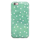 Green Watercolor and Whtie Polka Dots iPhone 6/6s or 6/6s Plus 2-Piece Hybrid INK-Fuzed Case