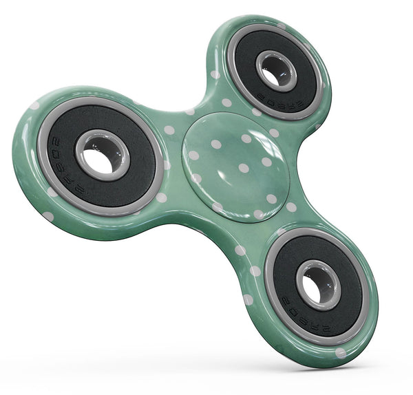 Green Watercolor and Whtie Polka Dots Full-Body Fidget Spinner Skin-Kit