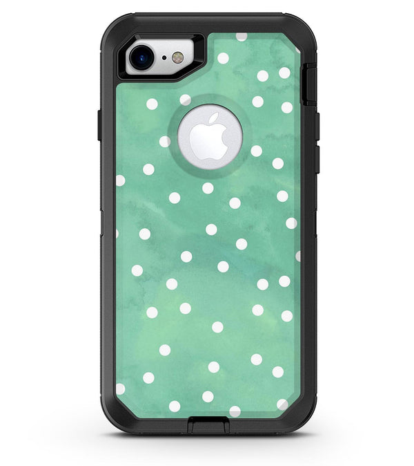 Green Watercolor and Whtie Polka Dots - iPhone 7 or 8 OtterBox Case & Skin Kits
