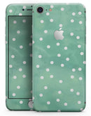 Green Watercolor and Whtie Polka Dots - Skin-kit for the iPhone 8 or 8 Plus