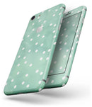 Green Watercolor and Whtie Polka Dots - Skin-kit for the iPhone 8 or 8 Plus