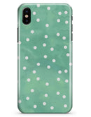 Green Watercolor and Whtie Polka Dots - iPhone X Clipit Case