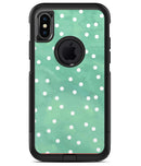 Green Watercolor and Whtie Polka Dots - iPhone X OtterBox Case & Skin Kits