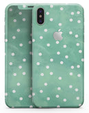 Green Watercolor and Whtie Polka Dots - iPhone X Skin-Kit