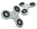 Green Waves with White Micro Dots Full-Body Fidget Spinner Skin-Kit