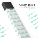Green Waves with White Micro Dots - Premium Decal Protective Skin-Wrap Sticker compatible with the Juul Labs vaping device
