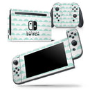 Green Waves with White Micro Dots - Vinyl Skin Wrap for Nintendo Switch 2, OLED, Lite, Pro Controller, Wii & Classic Handhelds