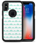 Green Waves with White Micro Dots - iPhone X OtterBox Case & Skin Kits