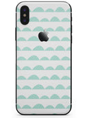 Green Waves with White Micro Dots - iPhone X Skin-Kit