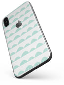 Green Waves with White Micro Dots - iPhone X Skin-Kit