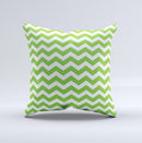Green & White Chevron Pattern Ink-Fuzed Decorative Throw Pillow