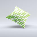 Green & White Chevron Pattern Ink-Fuzed Decorative Throw Pillow