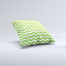 Green & White Chevron Pattern Ink-Fuzed Decorative Throw Pillow