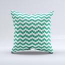 Green White Chevron Pattern V2 Ink-Fuzed Decorative Throw Pillow