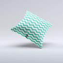 Green White Chevron Pattern V2 Ink-Fuzed Decorative Throw Pillow