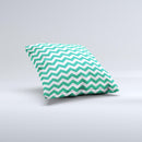 Green White Chevron Pattern V2 Ink-Fuzed Decorative Throw Pillow
