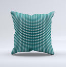 Green White Wavy Squares ink-Fuzed Decorative Throw Pillow
