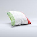 Green White and Red Flag Wood Ink-Fuzed Decorative Throw Pillow