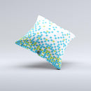 Green and Blue Mosaic Pattern ink-Fuzed Decorative Throw Pillow
