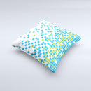Green and Blue Mosaic Pattern ink-Fuzed Decorative Throw Pillow