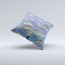 Green and Blue Stain Glass ink-Fuzed Decorative Throw Pillow